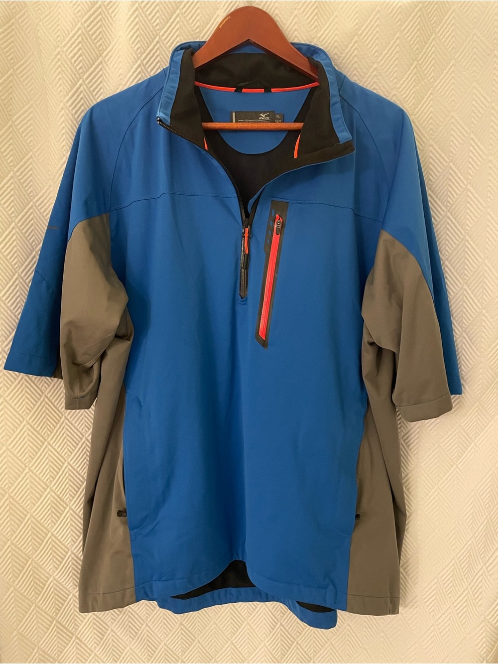 Mizuno Short Sleeve Rain Flex Top - Royal/Charcoal Size XL
